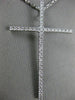 ESTATE LARGE .80CT DIAMOND 18KT WHITE GOLD 3D CLASSIC CROSS FLOATING PENDANT