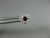 ESTATE .63CT DIAMOND & AAA RUBY 18KT WHITE GOLD 3D CLUSTER FLOWER STUD EARRINGS