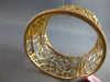 EXTRA LARGE WHITE & FANCY YELLOW DIAMOND 18KT YELLOW GOLD CUFF BANGLE BRACELET
