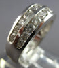 WIDE 1.25CT DIAMOND 14KT WHITE GOLD ROUND CHANNEL 2 ROW WEDDING ANNIVERSARY RING