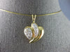 ESTATE .26CT DIAMOND 14K WHITE & YELLOW GOLD CLASSIC HEART PAVE FLOATING PENDANT