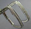 ESTATE LARGE .81CT DIAMOND 18KT WHITE GOLD SQUARE HOOP CLIP ON HANGING EARRINGS