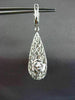 ANTIQUE 5.57CT DIAMOND 18KT WHITE GOLD 3 DIMENSIONAL FILIGREE HANGING EARRINGS