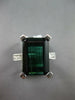 LARGE 7.75CT DIAMOND & AAA GREEN TOURMALINE 18KT WHITE GOLD 3D ENGAGEMENT RING