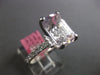 LARGE 5.44CT DIAMOND & AAA KUNZITE 18KT WHITE GOLD EMERALD CUT ENGAGEMENT RING