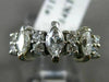 ESTATE .80CT ROUND & MARQUISE DIAMOND 14K WHITE GOLD 2 ROW ANNIVERSARY RING 1174