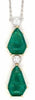 LARGE 5.8CT DIAMOND & AAA EMERALD 18KT 2 TONE GOLD 3D TRAPEZOID & ROUND NECKLACE