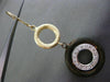 ESTATE LARGE .32CT DIAMOND 14K WHITE YELLOW & BROWN GOLD CIRCLE HANGING EARRINGS