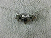 ESTATE .13CT DIAMOND 14K WHITE GOLD CLASSIC PAVE THREE STAR FLOWER LOVE NECKLACE