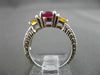1.95CT DIAMOND & AAA SAPPHIRE & RUBALITE 18K WHITE GOLD 3D ENGAGEMENT RING 27634