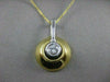 ESTATE LARGE DIAMOND BEZEL SOLITAIRE 14K 2 TONE GOLD HANGING DOMED PENDANT 11900