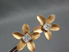 LARGE .41CT DIAMOND 18KT ROSE GOLD ROUND & BAGUETTE CLUSTER FLOWER STUD EARRINGS