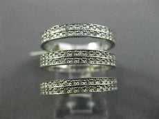 ESTATE LARGE 1.20CT DIAMOND 14KT WHITE GOLD 3D ETERNITY THREE ROW FUN LOVE RING