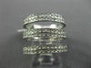 ESTATE LARGE 1.20CT DIAMOND 14KT WHITE GOLD 3D ETERNITY THREE ROW FUN LOVE RING