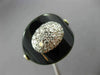 ANTIQUE WIDE .40CT DIAMOND & AAA ONYX 14K TWO TONE GOLD CLASSIC OVAL RING #26358
