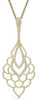 ESTATE 0.25CT DIAMOND 14KT WHITE GOLD CLASSIC OPEN FLOWER TEAR DROP FUN PENDANT