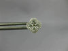 ESTATE .46CT DIAMOND 18KT WHITE GOLD 3D SQUARE FLOWER HALO STUD EARRINGS