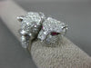 ESTATE LARGE 1.67CT DIAMOND & AAA RUBY 14KT WHITE GOLD 3D HAPPY TIGER FUN RING