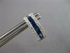 1.39CT DIAMOND & AAA SAPPHIRE 18KT WHITE GOLD 3 ROW HUGGIE HOOP HANGING EARRINGS