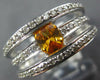 1.62CT DIAMOND & AAA YELLOW SAPPHIRE 14K WHITE GOLD EMERALD CUT MULTI ROW RING