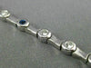 ESTATE 1.0CT ROUND DIAMOND & AAA SAPPHIRE 14KT WHITE GOLD BAMBOO BRACELET #22487