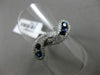 ESTATE .75CT DIAMOND & AAA SAPPHIRE 14KT WHITE GOLD 3D ETOILE LEAF INFINITY RING