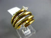 ESTATE LARGE .20CT DIAMOND 18KT YELLOW GOLD 3D MULTI ROW SNAKE FUN RING #746