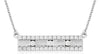 .32CT DIAMOND 14KT WHITE GOLD 3D MATTE & SHINY PAST PRESENT FUTURE BAR NECKLACE