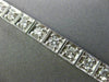 ESTATE WIDE 4CT DIAMOND 14KT WHITE GOLD SQUARE MILGRAIN CLASSIC TENNIS BRACELET