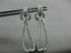 ESTATE .70CT DIAMOND 14KT WHITE GOLD 3D ELONGATED OPEN HEART HANGING EARRINGS