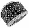 ESTATE 3.52CT WHITE & BLACK DIAMOND 14K WHITE GOLD 3D MULTI ROW ANNIVERSARY RING