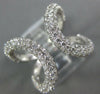 ESTATE LARGE 1.50CT DIAMOND 18K WHITE GOLD PAVE DOUBLE HORSE SHOE LUCKY FUN RING