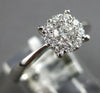 ESTATE .34CT DIAMOND 18KT WHITE GOLD 3D CLASSIC SOLITAIRE HALO ENGAGEMENT RING
