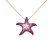 1.62CT DIAMOND & AAA MULTI COLOR RUBY & PINK SAPPHIRE 18KT ROSE GOLD FUN PENDANT