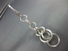 LARGE .18CT DIAMOND 18KT WHITE GOLD 3D MATTE & SHINY CIRCULAR HANGING EARRINGS