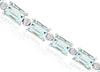 9.61CT DIAMOND & AAA AQUAMARINE 14KT WHITE GOLD 3D EMERALD CUT & ROUND BRACELET