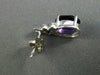 ESTATE 2.18CT DIAMOND & AAA AMETHYST 14K WHITE GOLD 3D OVAL BOW HANGING EARRINGS