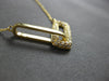 ESTATE LARGE .49CT DIAMOND 14K YELLOW GOLD 3D RECTANGULAR LOVE KNOT FUN NECKLACE