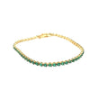 ESTATE 3.47CT AAA EMERALD 14K YELLOW GOLD 3D CLASSIC THREE PRONG TENNIS BRACELET