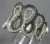 WIDE .99CT BLACK & WHITE DIAMOND 14K WHITE GOLD MULTI WAVE CRISS CROSS LOVE RING