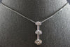 1.20CT DIAMOND 14K WHITE GOLD 3 STONE PAST PRESENT FUTURE FLOATING PENDANT 27833