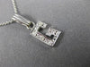 ESTATE .10CT DIAMOND 14KT WHITE GOLD CLASSIC "G" INITIAL PENDANT #MILANO003