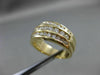 ESTATE WIDE 1.10CT ROUND DIAMOND 14KT YELLOW GOLD 3 ROW WEDDING BAND RING #5958