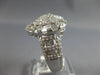 LARGE 1.45CT DIAMOND 14KT WHITE GOLD 3D ROUND & BAGUETTE HEART SHAPE LOVE RING