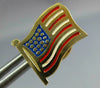 ESTATE 14KT YELLOW GOLD 3D CLASSIC HANDCRAFTED AMERICAN FLAG PIN