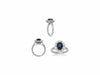 LARGE GIA CERTIFIED 4.0CT DIAMOND & AAA SAPPHIRE 14K WHITE GOLD ENGAGEMENT RING