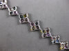 EXTRA LARGE 35.39CT DIAMOND & AAA MULTI COLOR SAPPHIRE 18KT WHITE GOLD BRACELET