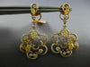 ESTATE 2.76CT MULTI COLOR FANCY DIAMOND 18KT TWO TONE GOLD 3D FLOWER EARRINGS