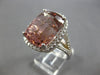 EXTRA LARGE 18.7CT DIAMOND & AAA PINK TOURMALINE 14KT WHITE GOLD ENGAGEMENT RING