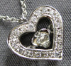 SMALL .13CT DIAMOND 14KT WHITE GOLD DANCING HEART FILIGREE FUN FLOATING PENDANT